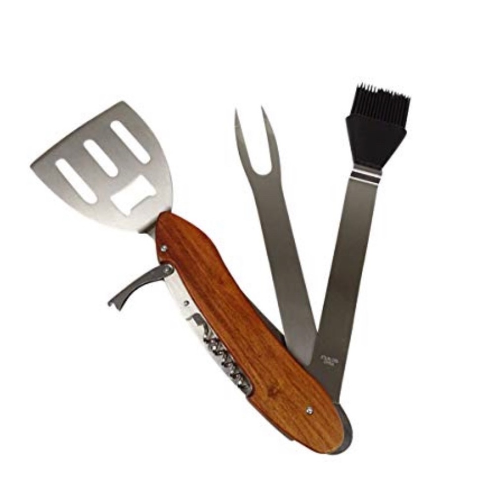NWT Wembley 5-in-1 Grilling BBQ Tool Set Brown O/S